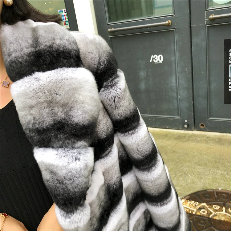 OFTBUY/2021 зимняя куртка для женщин пальто из натурального меха кролика Рекс верхняя