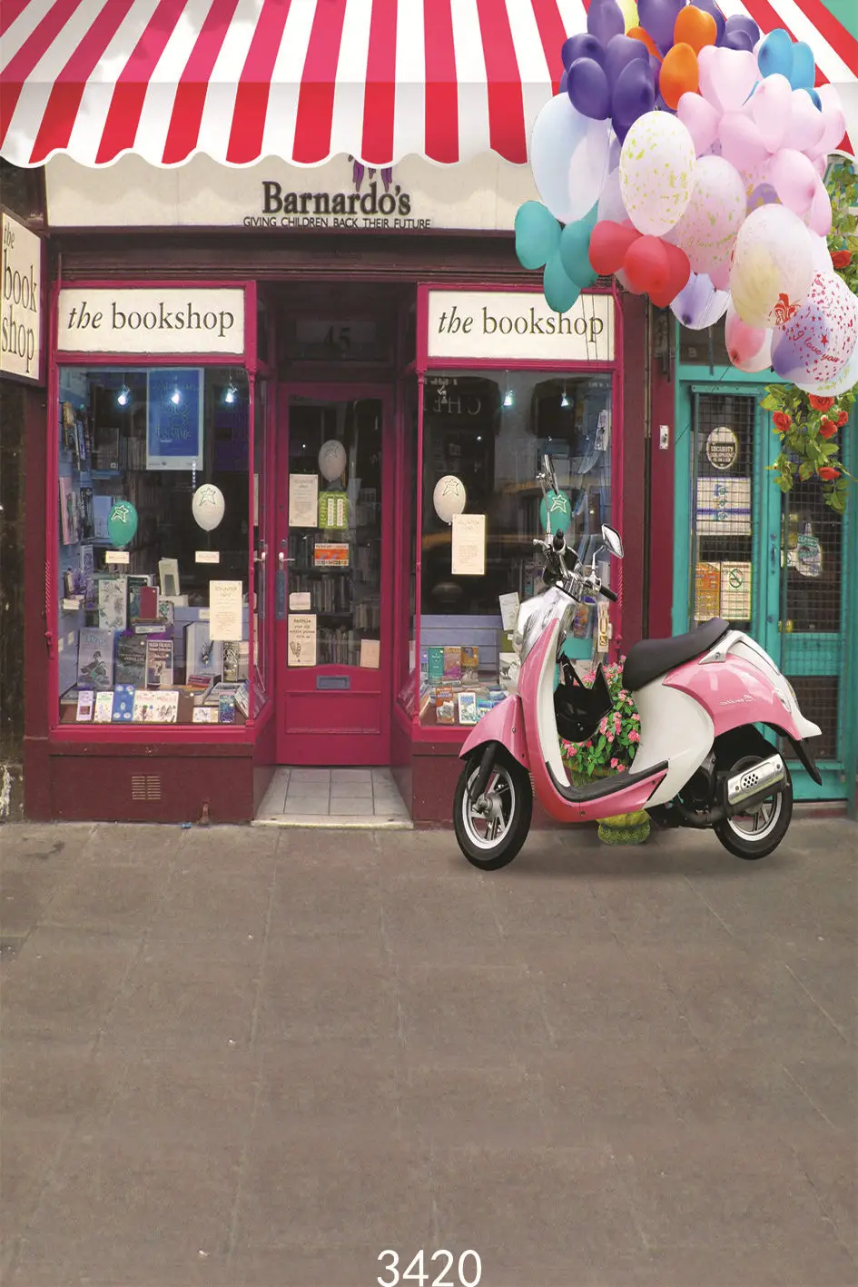 Фоны для фотосъемки на открытом воздухе книжный магазин Vespa виниловые тканевые