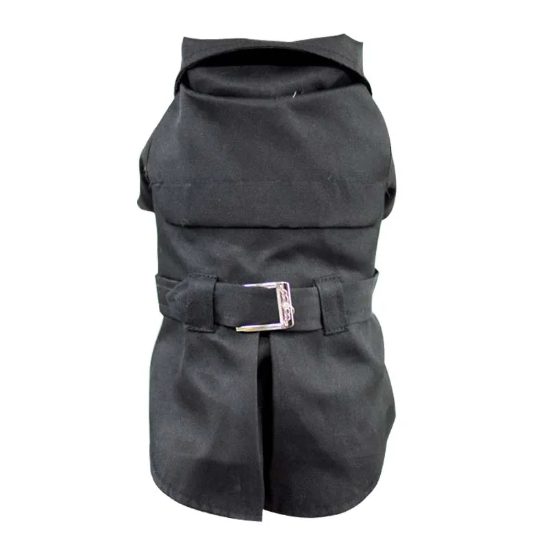 Крутой черный щенок роскошный плащ пальто одежда костюм маленькая куртка для