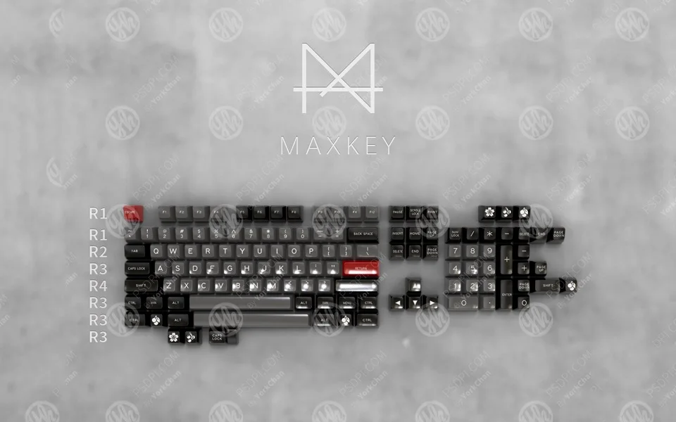 MAXKEY Portland SA keycaps Doubleshot ABS 129 клавиш для Механическая клавиатура cherry mx