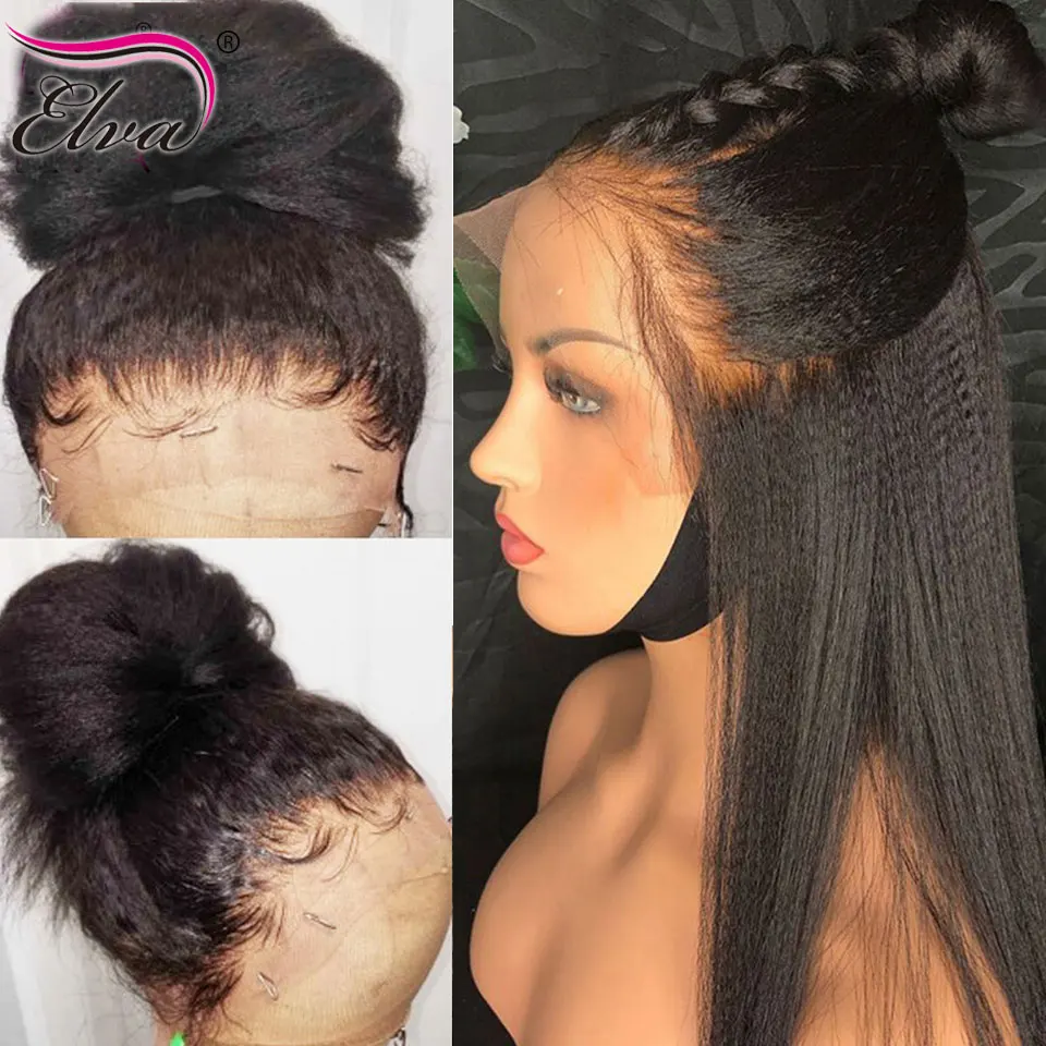 Elva Hair кружевные передние парики из человеческих волос для черных женщин
