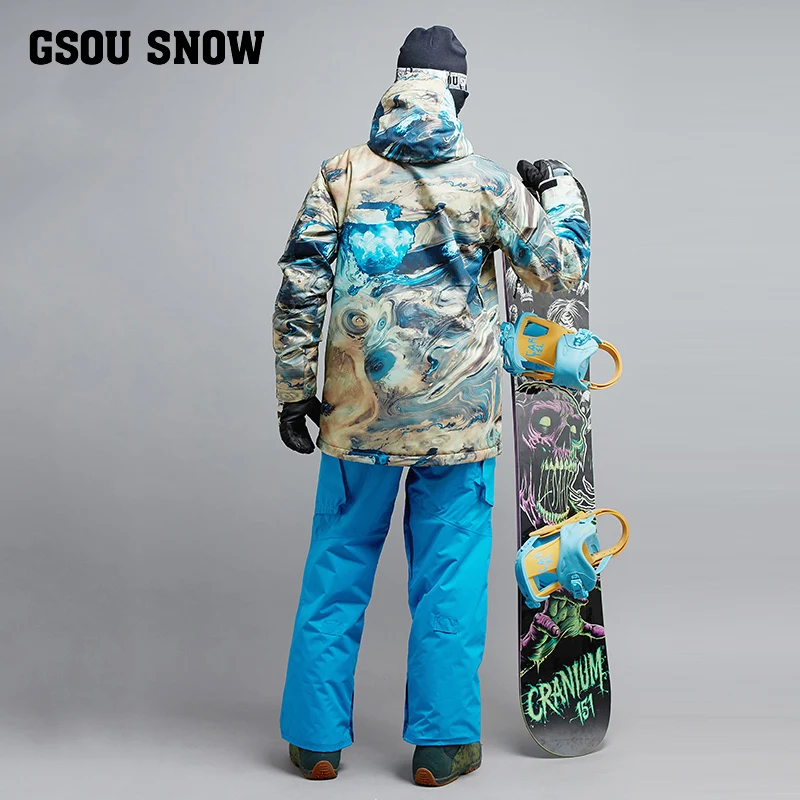 GSOU SNOW New Men's Ski Suit Assault Clothing Winter Windproof Warm Thickening Waterproof Breathable Jacket Pant For Men | Спорт и