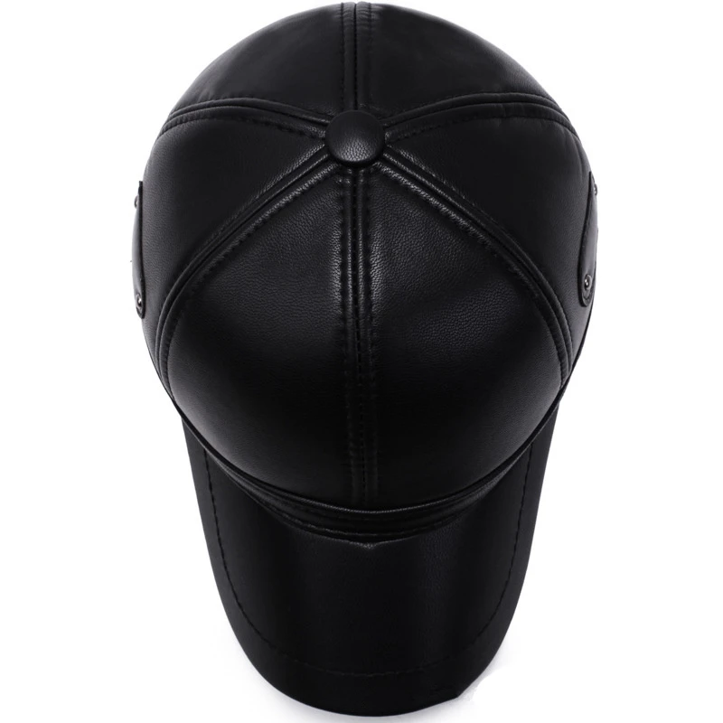 Высококачественная зимняя мужская кожаная бейсбольная кепка s с наушниками