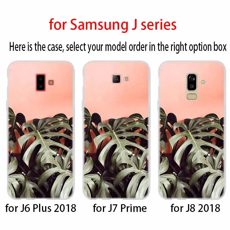 Тропические растения чехол TPU силиконовый для Samsung Galaxy J6 J8 J3 J5 J7 J4 J2 J1 Plus 2018 2016 2017 EU