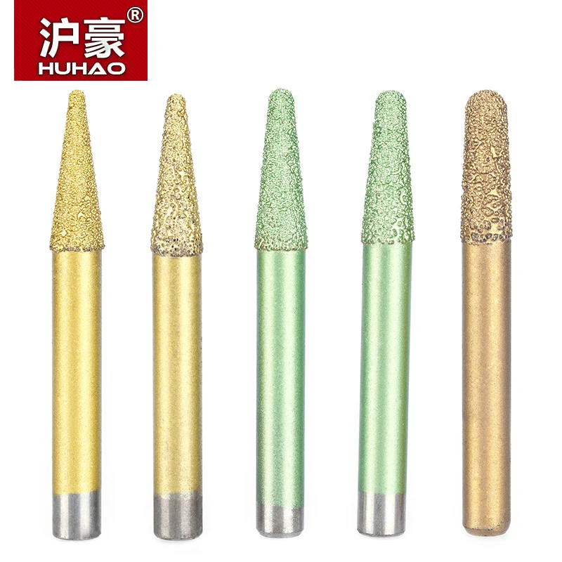 

HUHAO 1PC Diamond Engraving Machine Router Bits Metallurgical Fused Stone Carving Cutter Tools Embossed Lettering Granite