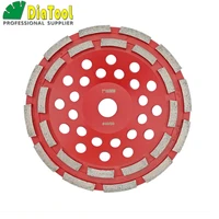 diatool 7 inch diamond double row grinding cup wheel for concrete abrasive material 180mm grinding wheel bore 22 23mm