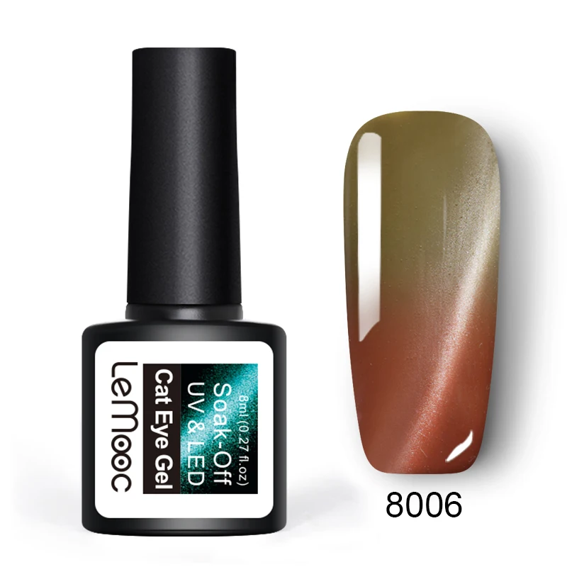 LEMOOC лак для ногтей Гель 8 мл Термальность солнцезащитные очки &quotкошачий глаз&quot