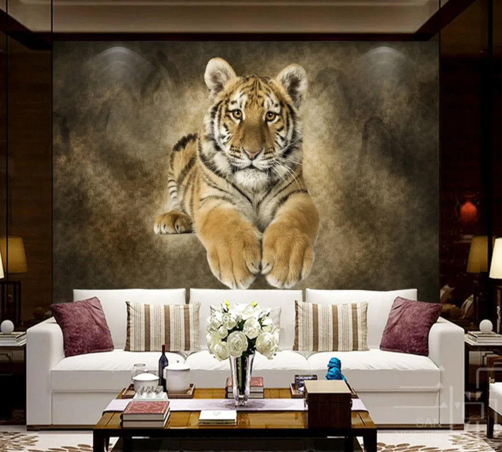 Бесплатная доставка искусство животные тигр высококачественный фон картина на