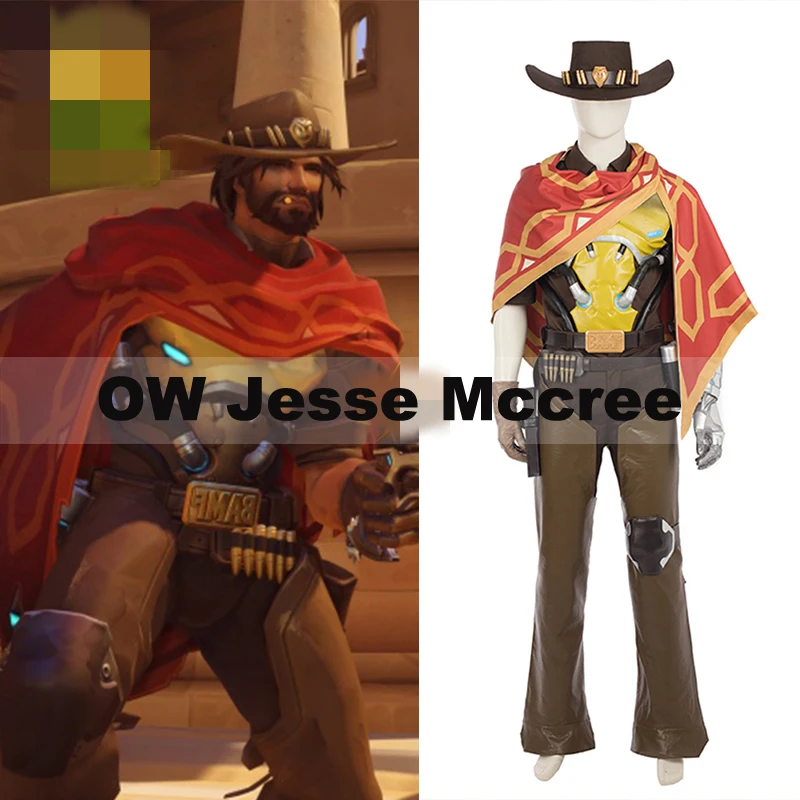 Мужской костюм для косплея высокое качество охотник за головами Jesse Mccree на заказ