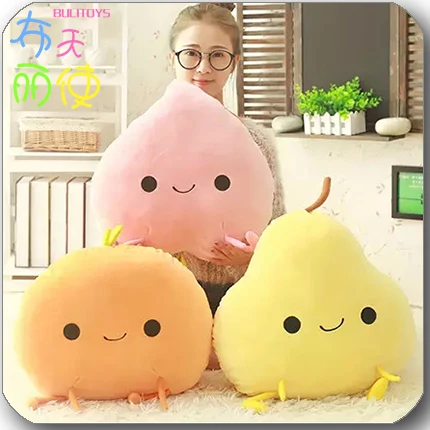 Candice guo! 1 шт. плюшевая подушка в виде фруктов персика апельсина груши|fruit peach|toy plush