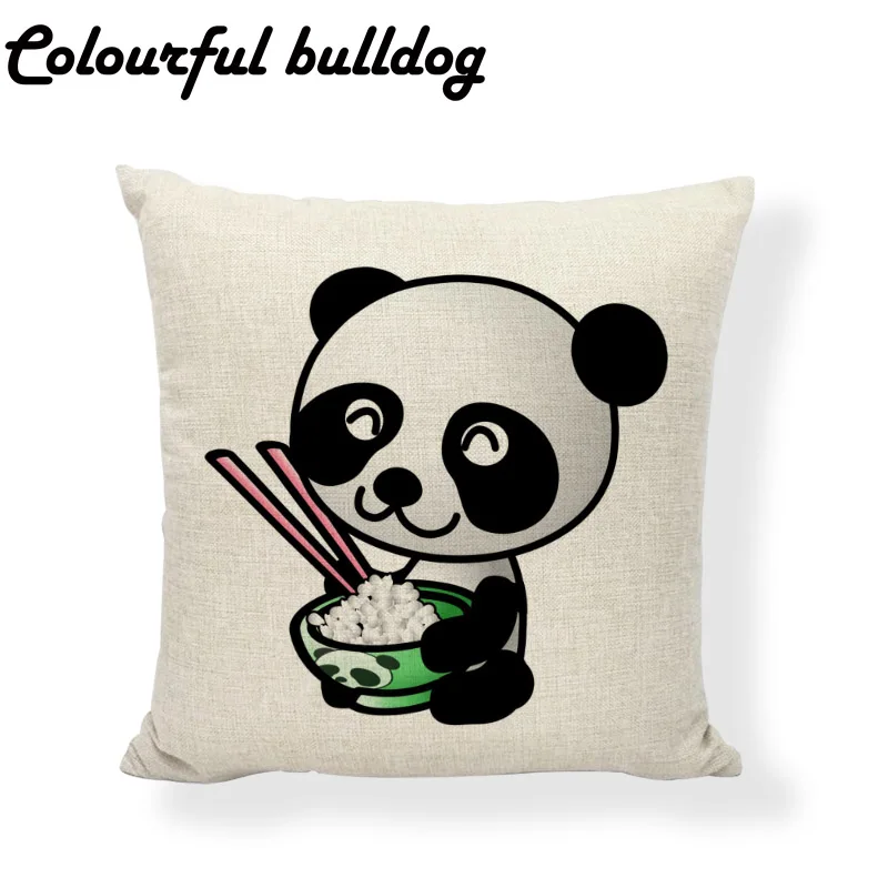 Наволочка с изображением панды чехол для подушки поп арт надписью рождеством
