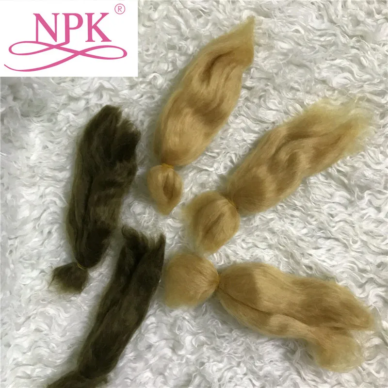 NPK оптовая продажа Кукла Reborn мохеровая Золотая/коричневая для Bebes куклы DIY Оптовая