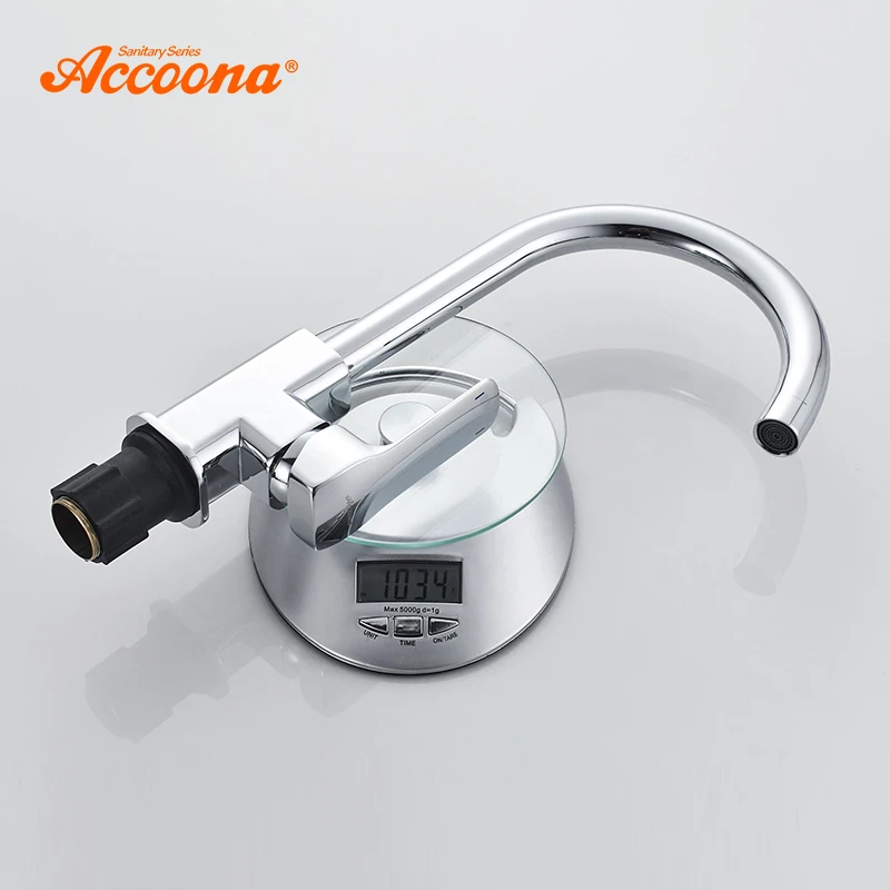 Accoona кухонный кран 360 градусов Поворотный смеситель мойки кран с одной ручкой горячей и холодной раковины классический хромированный кран A4555