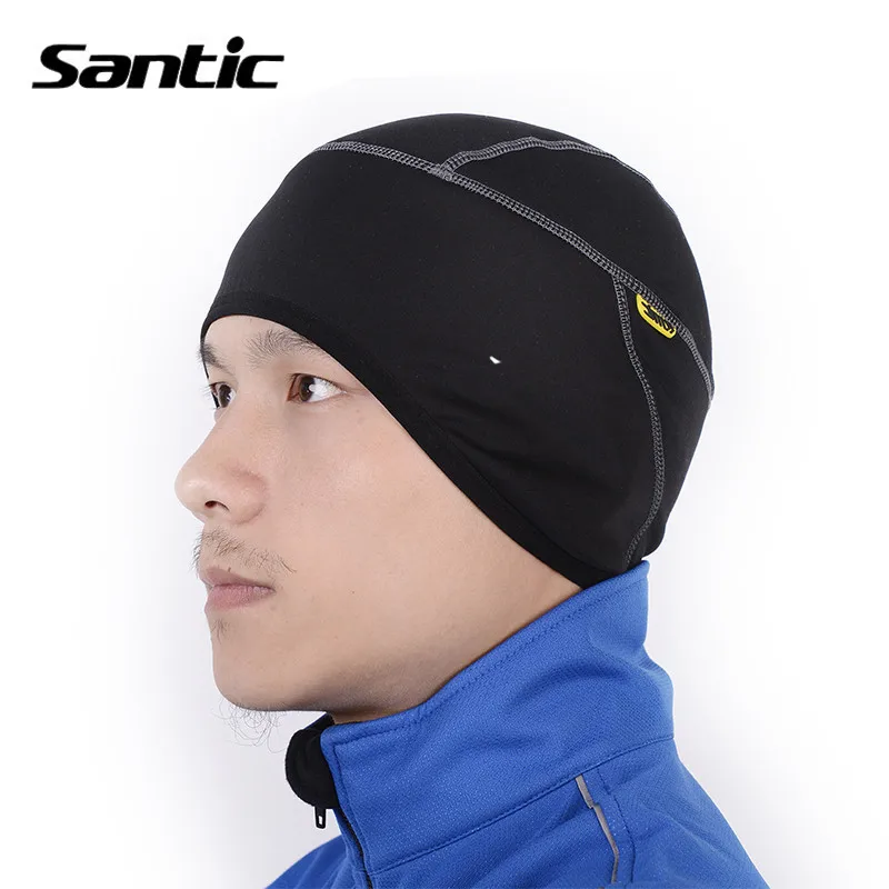 Santic MTB Зимняя велосипедная Кепка Теплая Флисовая шапка ветрозащитная головная повязка мотоциклетная шляпа Кепка s свободный размер C09005 - Цвет: C09005