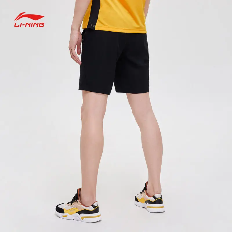 Li-Ning мужские тренировочные трикотажные спортивные шорты дышащие облегающие 77% Нейлон 23% спандекс подкладка Фитнес Спортивные шорты AKYP013 MKY503