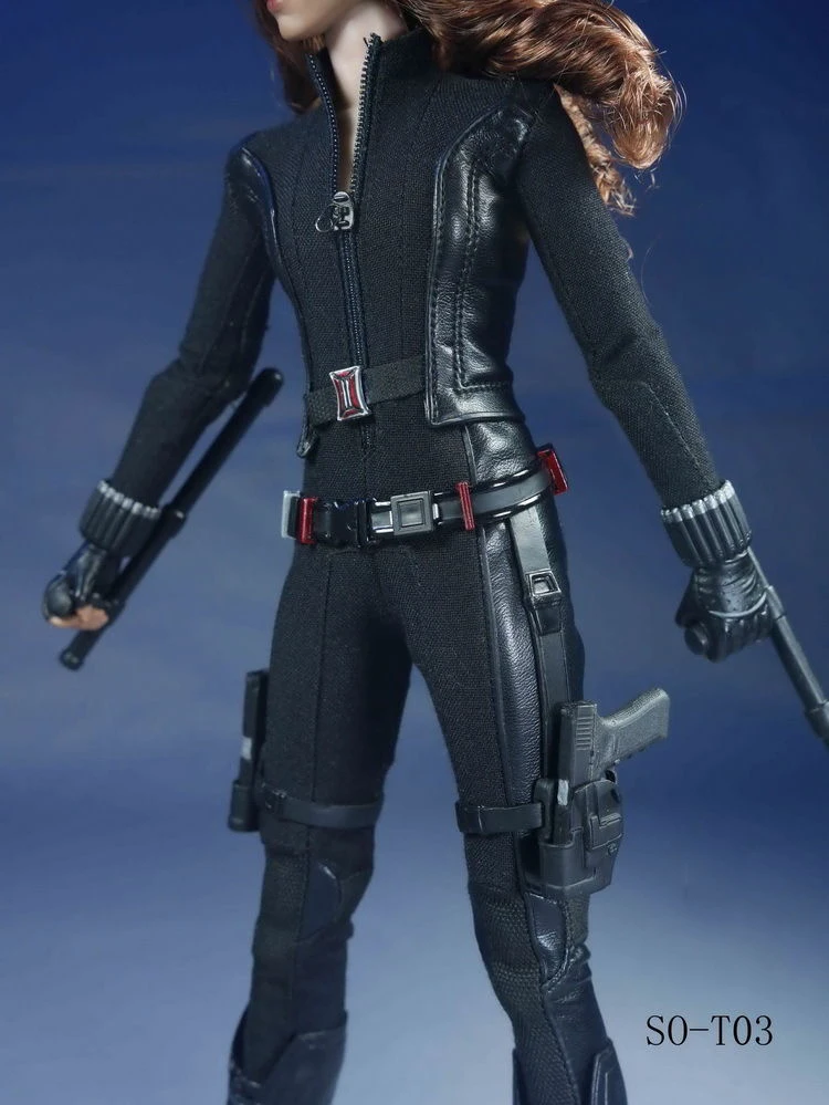 SO T03 Age of Ultron AOU знаменитостей Черная Вдова комплект одежды W головка для 1/6 весы