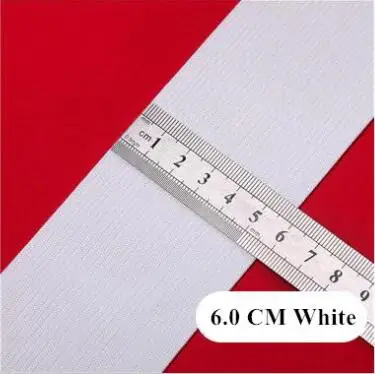 White 6 cm 5 метров 1-6 см ширина белый/черный нейлон тесьма самые высокие эластичные ленты для шитья одежды Нижнее белье Одежда Аксессуары - Цвет: White 6 cm