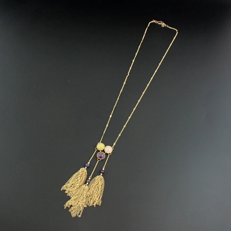 Женское Ожерелье LongWay кисточка золотого цвета новые модные ожерелья и подвески