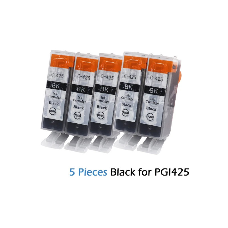 

5Pcs Compatible Ink Cartridge For Canon PGI 425 Black PIXMA IP4840 IP4940 MG5240 MG5140 MG5340 MX884 MX714 MX894 printers PGI425