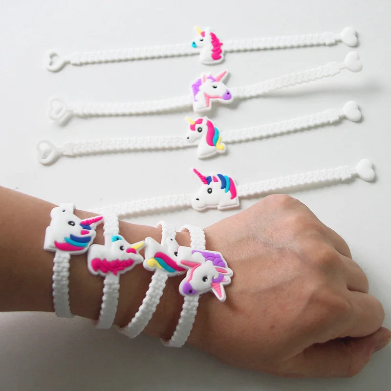 Unicorn Party Bracelet Key Chain Birthday Decorations Kids Gift Unicornio Buckle Wristband Baby Shower Supplies | Дом и сад