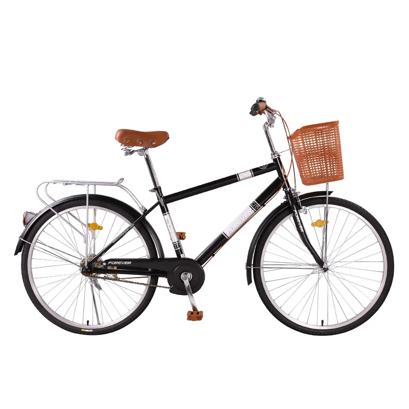 Bicycle Adult Men's Commuter 26 Inch Retro City Ride - Цвет: Black