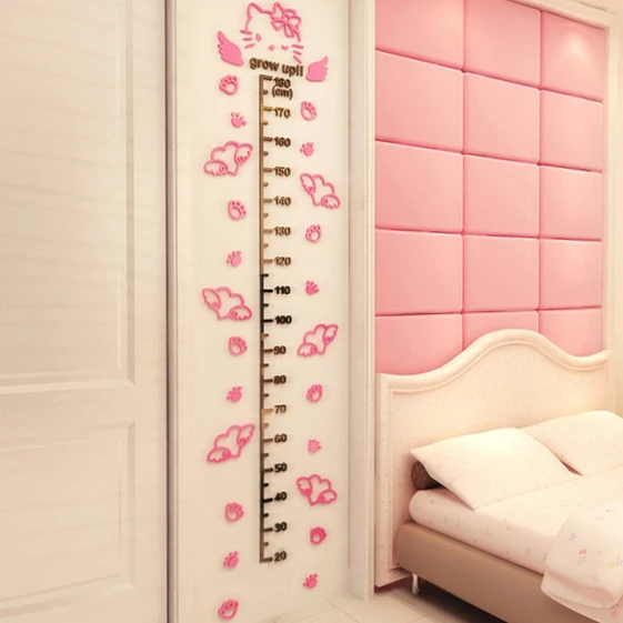 

New arrival Cat Acrylic 3D Child height wall stickers Baby tailored bedroom Cartoon decoration
