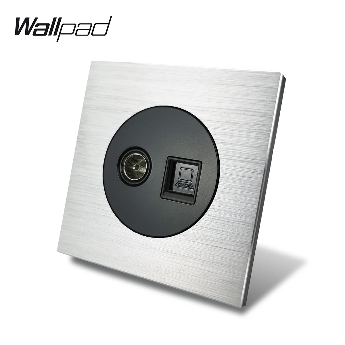 L6 Grey Single TV Jack &amp PC Internet Data RJ45 CAT6 Outlet Socket Silver Brushed Aluminum Plate 86 * mm | Обустройство дома
