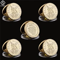 5pcslot usa st michael the prayer archangel goldsilver token collectible coin set usa wholesale