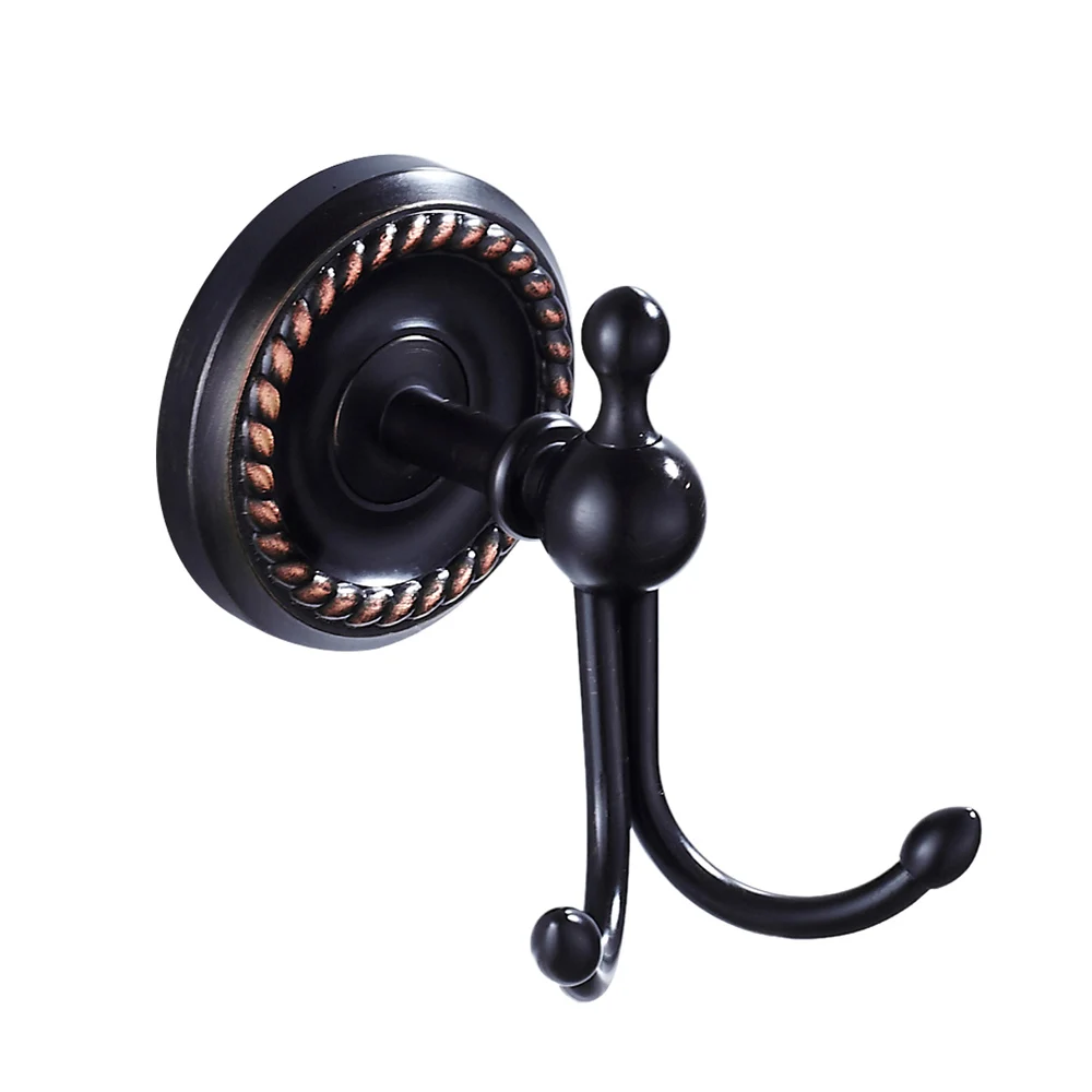 robe hook Leyden набор аксессуаров для ванной комнаты Латунное черное кольцо для полотенец держатель для туалетной бумаги держатель для зубной щетки вешалка для полотенец Держатель для ванной аппаратные комплекты - Цвет: robe hook
