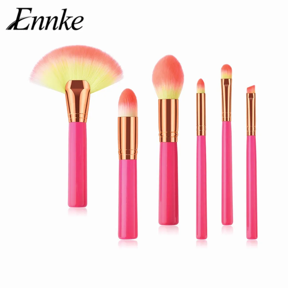 ENNKE 6 шт набор кистей для макияжа Лето pincel maquiagem Профессиональный completa ресницы