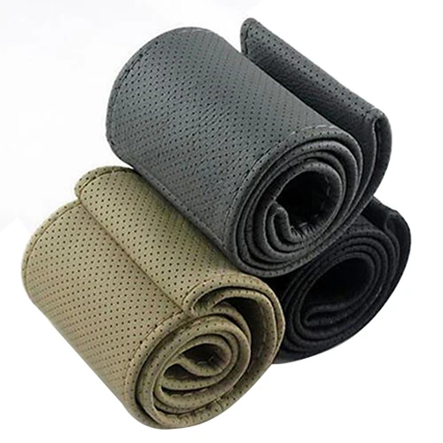 

DIY Soft Faux Leather Car Auto Steering Wheel Cover with Needle and Thread