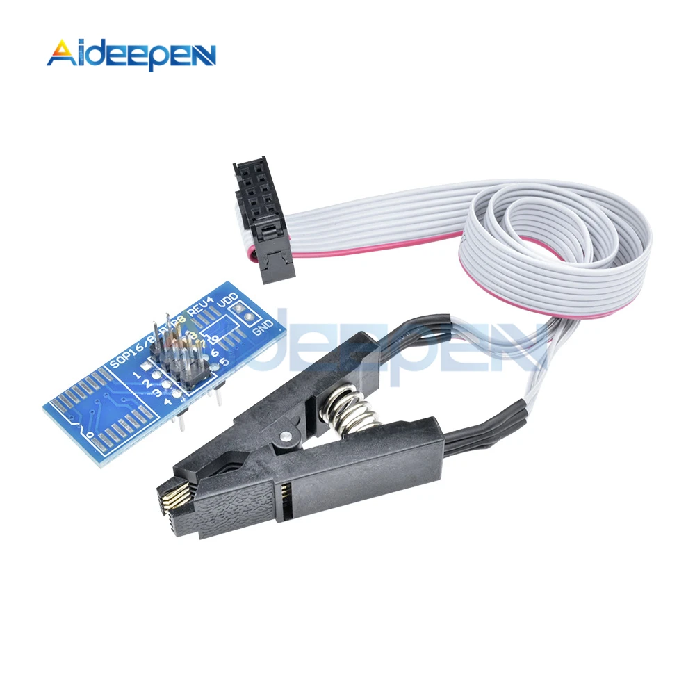 Программируемый USB программатор SOIC8 SOP8 переходник с зажимом для микросхемы