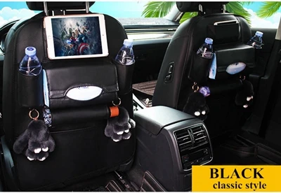 Classic black Новая сумка на спинку сиденья автомобиля, складной стол, органайзер, коврик, стул для напитков, карман для хранения, коробка для путешествий, аксессуары для автомобиля - Название цвета: Classic black