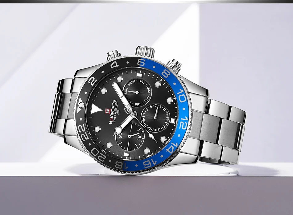 Мужские s часы Топ люксовый бренд NAVIFORCE модные спортивные водонепроницаемые 24 часы с датой мужские стальные кварцевые наручные часы для деловых людей