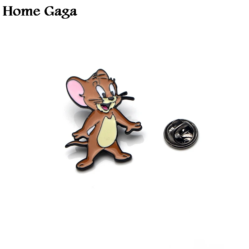 1 Homegaga Значки для галстука из цинкового сплава с кошкой и мышкой, для одежды, рюкзака, броши для обуви, значки, медали, украшения D1515 - Цвет: 1