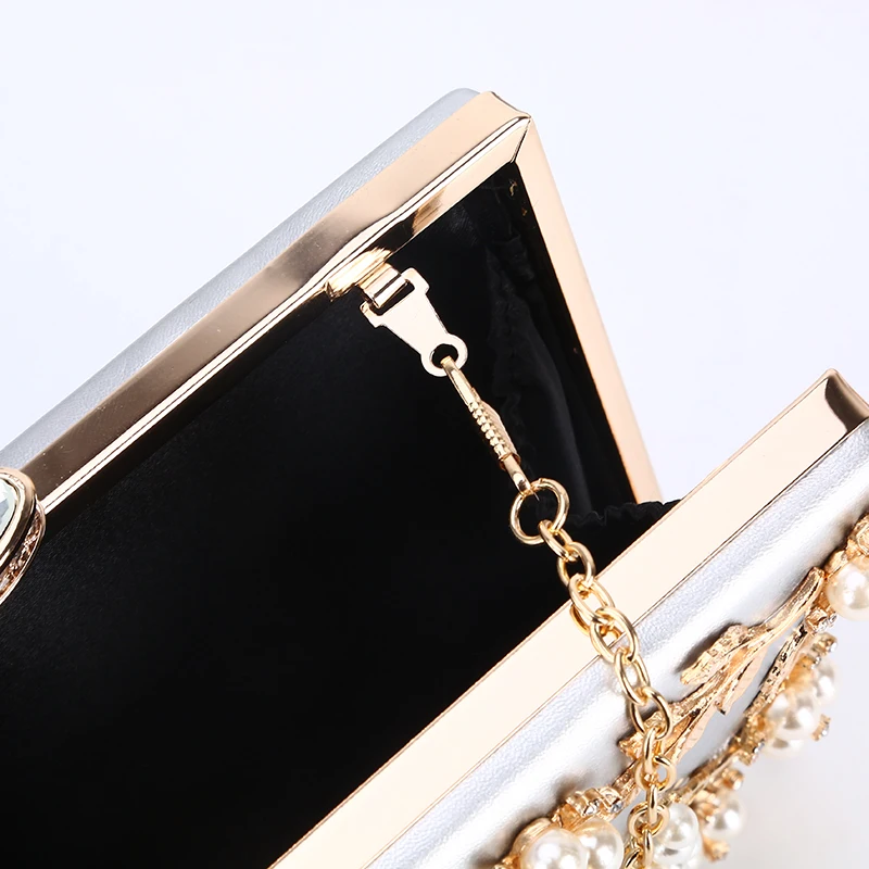 Tangsongguci Для женщин клатч лист металла бриллиантами Вечерние сумки цепи плечо