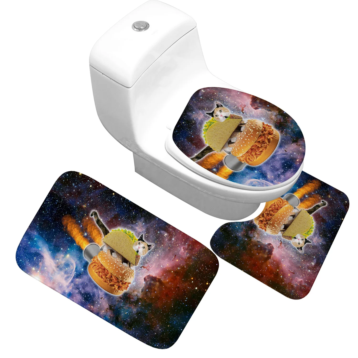 Zeegle Pet Cat Bathroom Carpet Mats Shower Mat Non Slip Flannel 3D Printed Rugs and Set | Дом и сад