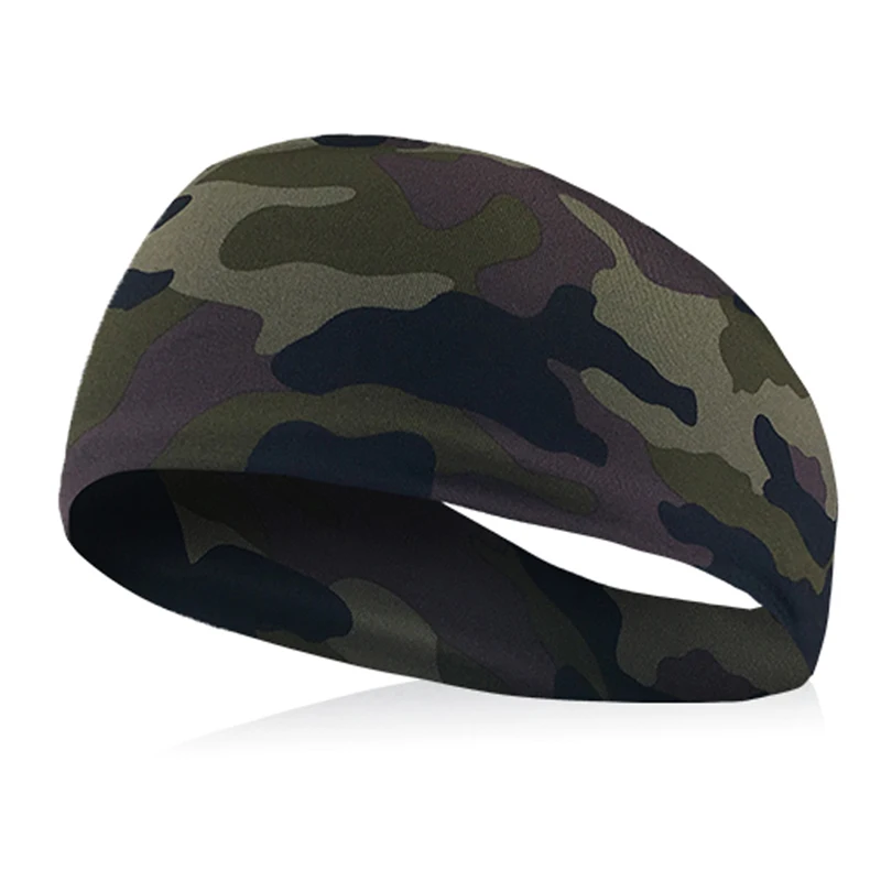 Camouflage Спортивный абсорбирующий спортивный пота повязка на голову Эластичный Напульсник для мужчин и женщин для йоги повязки для волос повязка на голову-камуфляж - Цвет: Camouflage