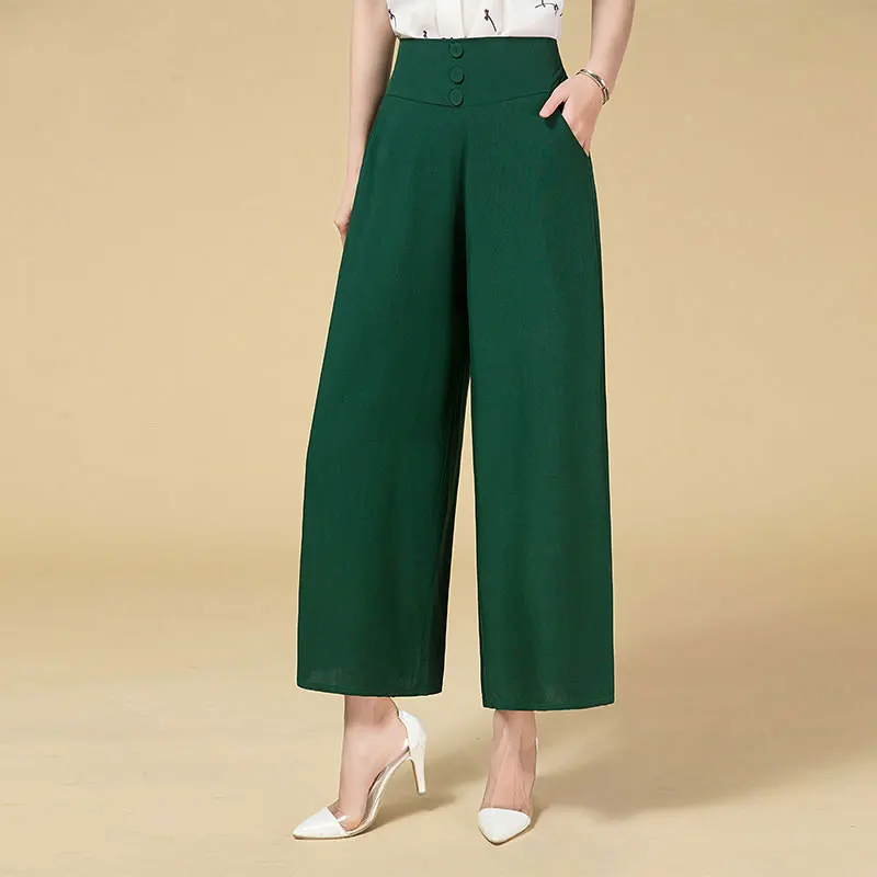 Большие размеры однотонные хлопковые широкие брюки 2017 новые модные повседневные