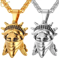 u7 american rebel statue of liberty pendant necklace gold color stainless steel menwomen chain us symbol jewelry p765