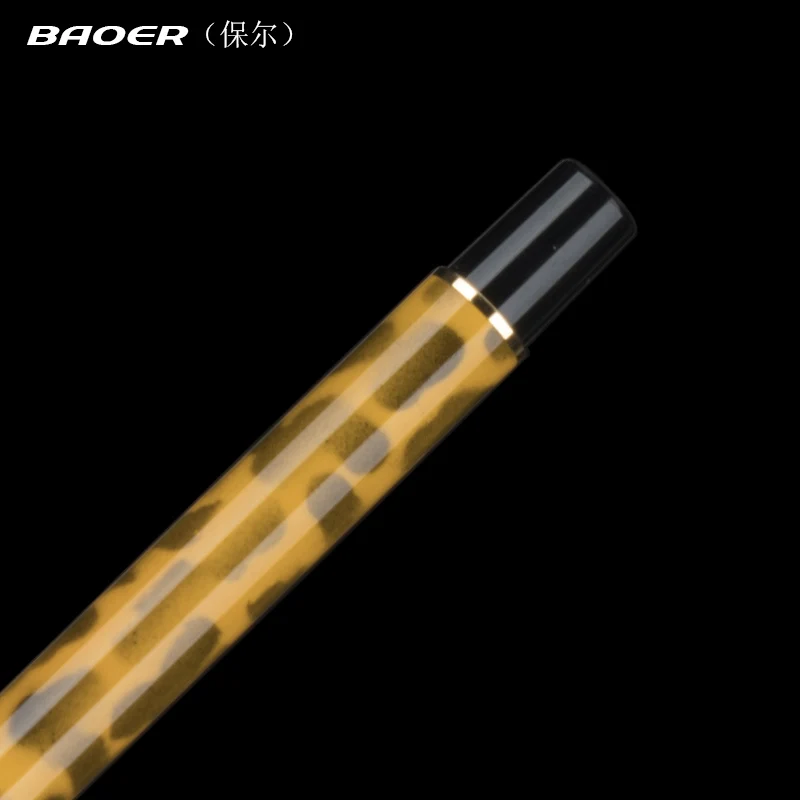 BAOER 801 Young Pretty Wild коричневый баррель черный леопард М перо Ролик Шариковая ручка Новая потеря денег