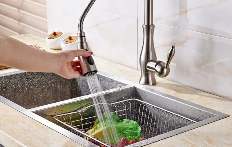 Выдвижной Смеситель для кухни senduk латунный кран с матовой поверхностью раковины