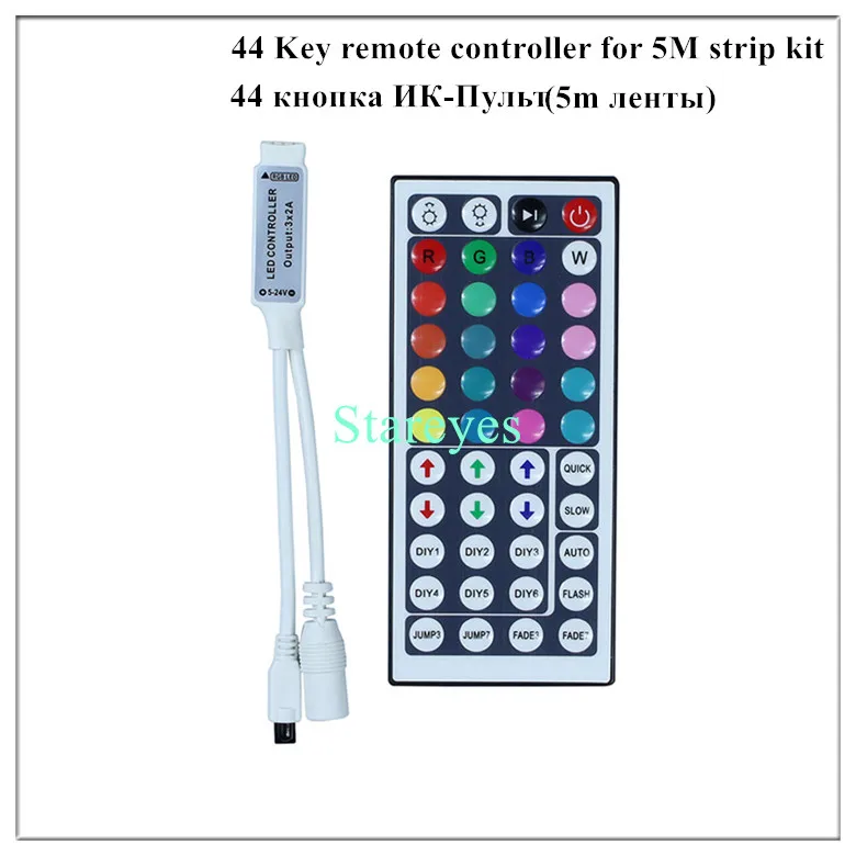 1 комплект SMD 5050 60 светодиодный/м 5 м 10 м RGB Светодиодные ленты Non-Водонепроницаемый лента светильник вспышки светильник полосы+ 44-клавишный пульт+ Мощность адаптер