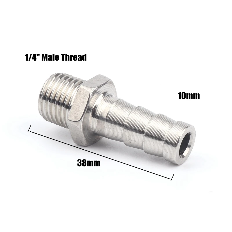 1l4 Male-10mm 1/" 3/8" 1/" резьба 8 мм 10 мм нержавеющая сталь соединительный элемент в форме пагоды орошение водяной шланг соединитель газовые мягкие трубки адаптеры - Цвет: 1l4 Male-10mm