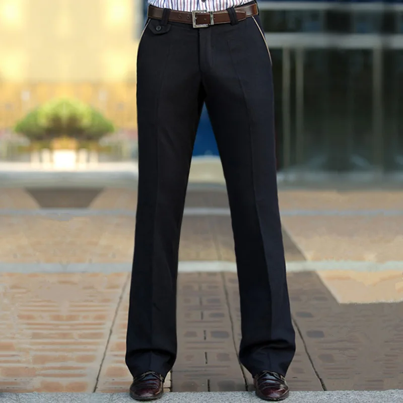 2019 весенние и летние новые деловые брюки с расклешенным низом мужские тонкие