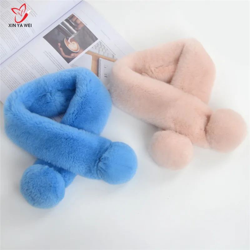 100% Роскошные зимние натуральной Reabbit меховой шарф Для женщин теплый волосатая