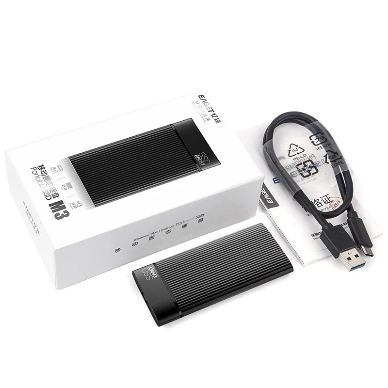 EAGET внешний SSD жесткий диск 128 ГБ 256 512 ТБ портативный Type C 3 1 твердотельный