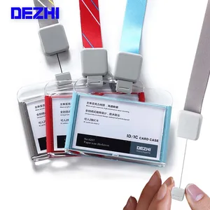 Чехол для бейджей в горизонтальном стиле с прозрачными и цветными границами, держатели для банковских карт, удостоверений личностиIC карт, аксессуары для бейджей, OEM!