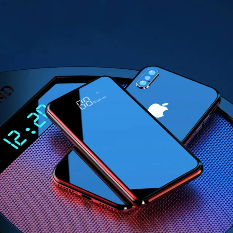 Беспроводное зарядное устройство Qi 10000 мАч для iPhone Samsung Xiaomi портативное с двумя
