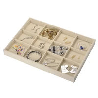 1x retail portable jewelry store case velvet jewelry display tray showcase earrings organizer storage container ring box